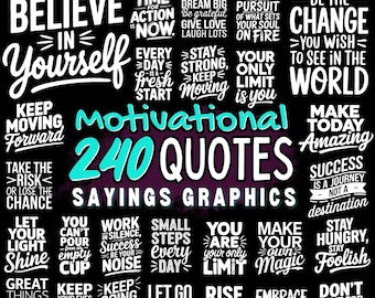 Archivos de grabado de pizarra Cita motivacional o refranes Gráficos Png Svg Dxf paquete de archivos de posavasos / descarga instantánea