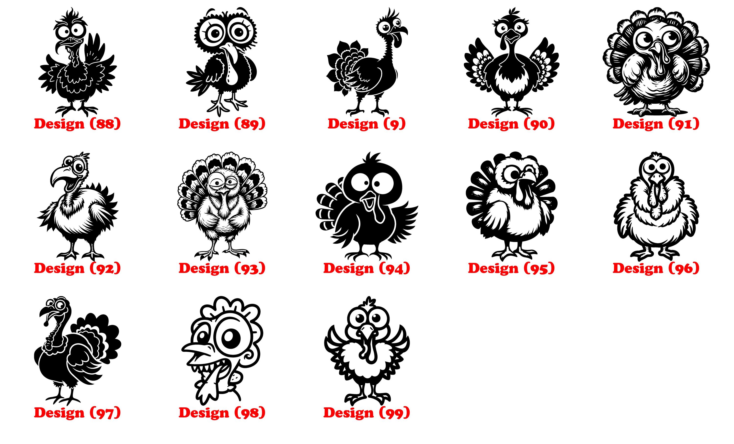 Funny Turkey SVG PNG DXF Bundle for Cricut Crafts, Farm Animal Graphics ...