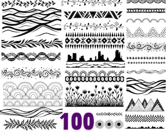Boho Decorative Borders Svg Png Pdf & Dxf Bundle for crafts instant downloads