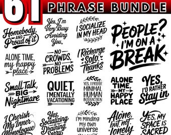 Archivos de grabado de pizarra Introvert Sarcasm Png Svg Dxf paquete de archivos de posavasos / descarga instantánea / uso comercial