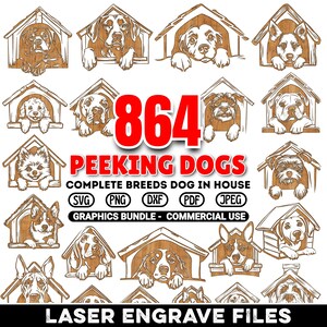 Peeking Dog In-house lasergraveerontwerp | Gedetailleerde SVG- en DXF-bundel voor woondecoratie | Precisiebewerking | Licentie voor commercieel gebruik
