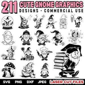 Gnome DXF Bundle | Garden Gnome Laser Cut Files | CNC Ready Gnome Designs | Gnome Metal Art Patterns | Gnome Plasma Cut Templates | Instant