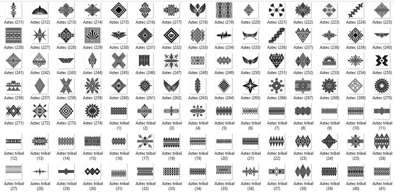 Aztec Indesign Aztec Svg Png Pdf Mega Bundle With Tribal Shapes and Decorative ...