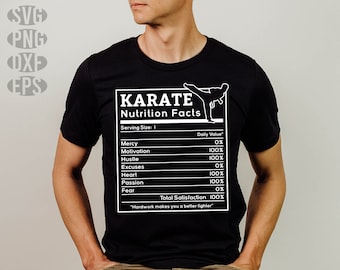 Karate svg graphic drawing nutrition facts - Martial arts svg or Mma svg files