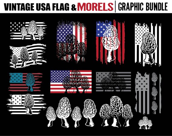 American Mushroom Hunter T Shirt With Morels In Usa Flag American Mushroom Hunter T Shirt With Morels In Usa Flag