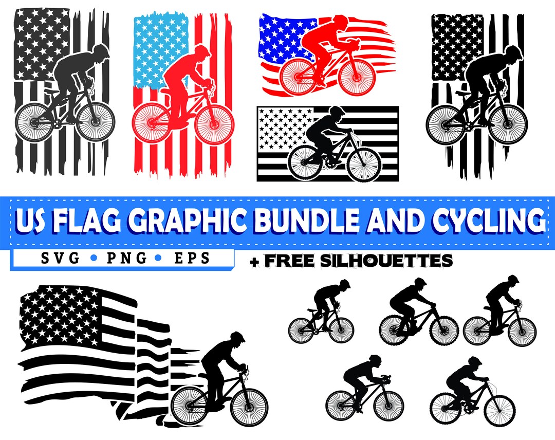 Cycling Svg Files Flag Theme Artwork Vintage BUNDLE Graphics Etsy