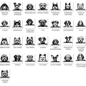 Laser Cut Files Peeking Dogs Pure Breeds and Cross Breed Bundle SVG and ...
