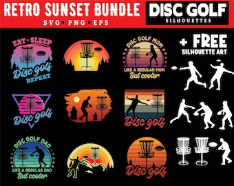 Disc Golf SVG Bundle Frisbee Golf Spieler Grafik Cricut (Instant Downloads)