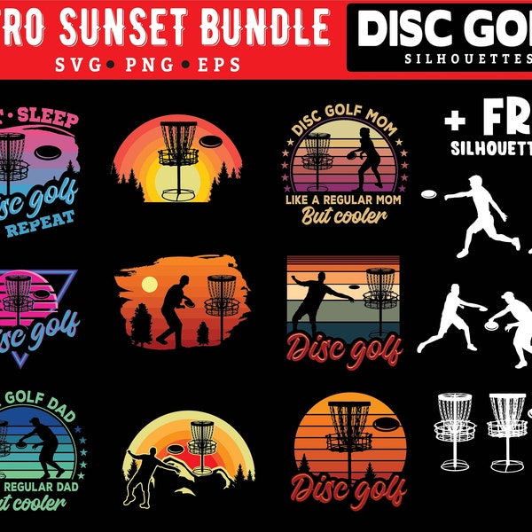 Disc Golf SVG Datei Kunst - Grafik Theme Bundle discgolf frisbee digital download