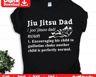 Jiu Jitsu Dad SVG, Funny BJJ Grappling Martial Arts Design for Cricut Crafts instant downloads