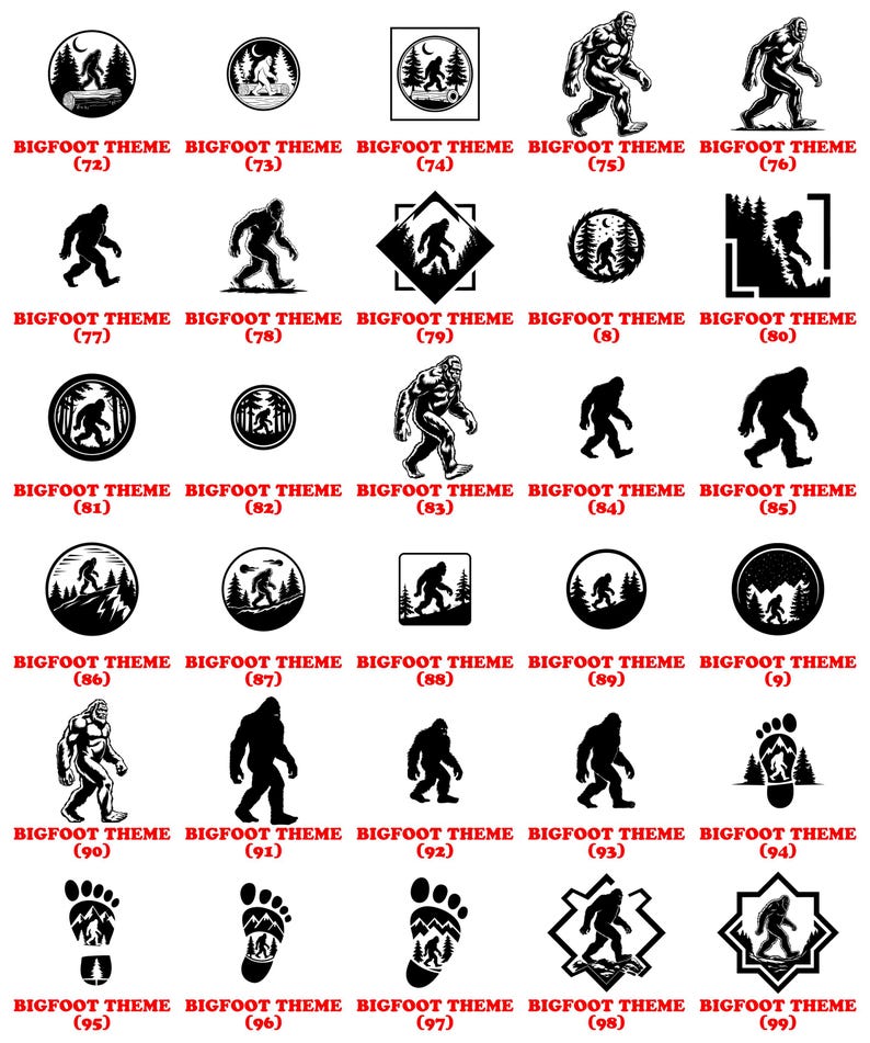 Bigfoot SVG Bundle Sasquatch Clipart | Yeti Silhouette | Bigfoot Cut Files for Cricut | Camping Adventure Designs | Forest SVG | Commercial image 19