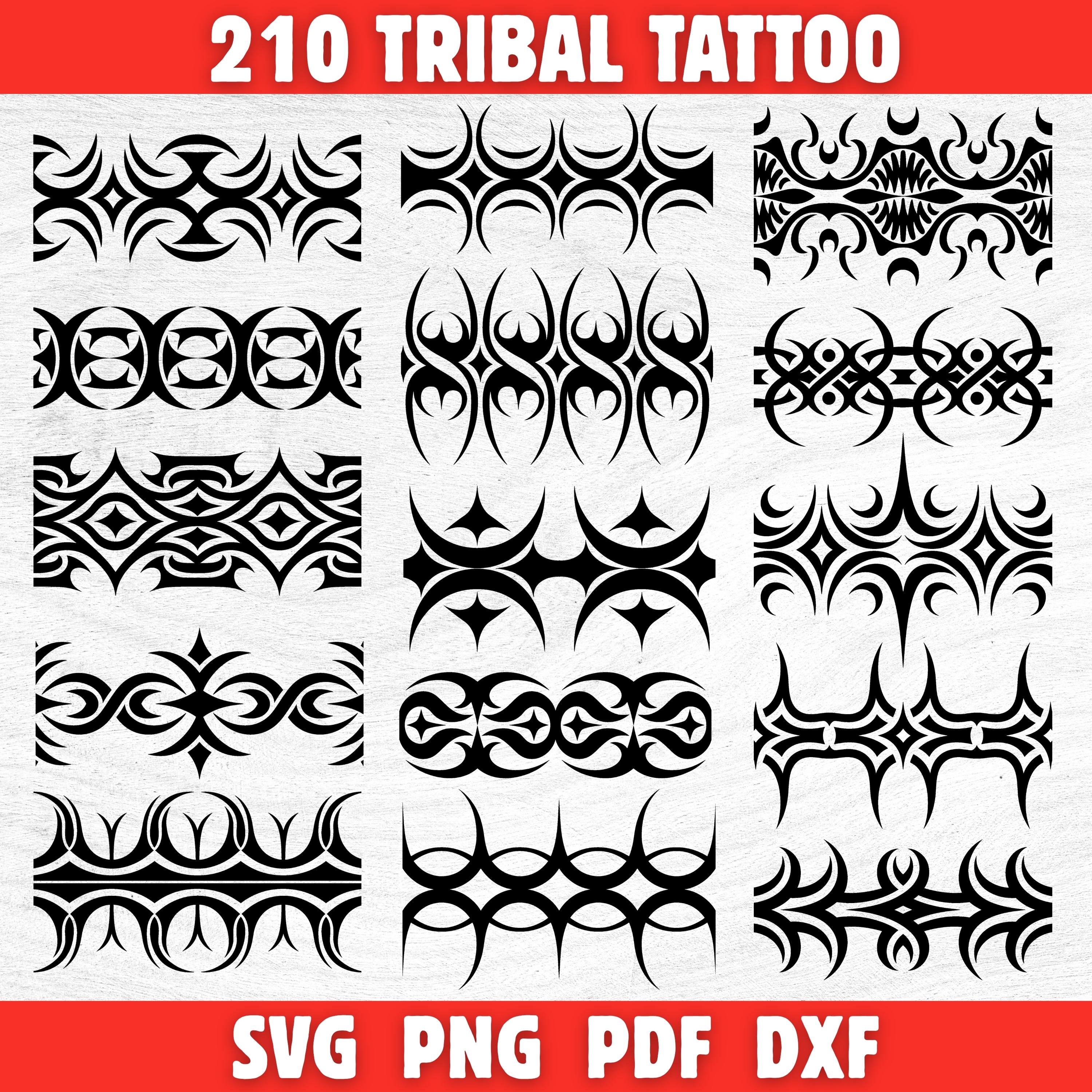 Horizontal Tribal Pattern Borders Svg Png Pdf Dxf Bundle Bold