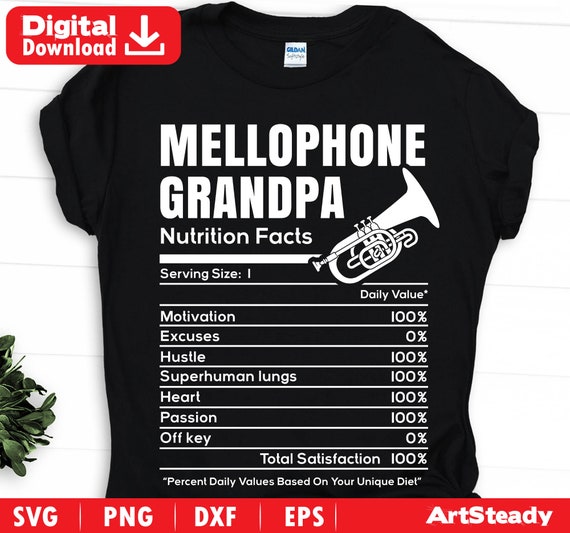 Mellophone Svg Files Nutrition Facts Funny Theme for Grandpa Etsy
