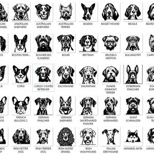 Laser Cut Bundle DOG Heads Complete Breeds SVG Dxf Png Pdf Eps - Dogs ...