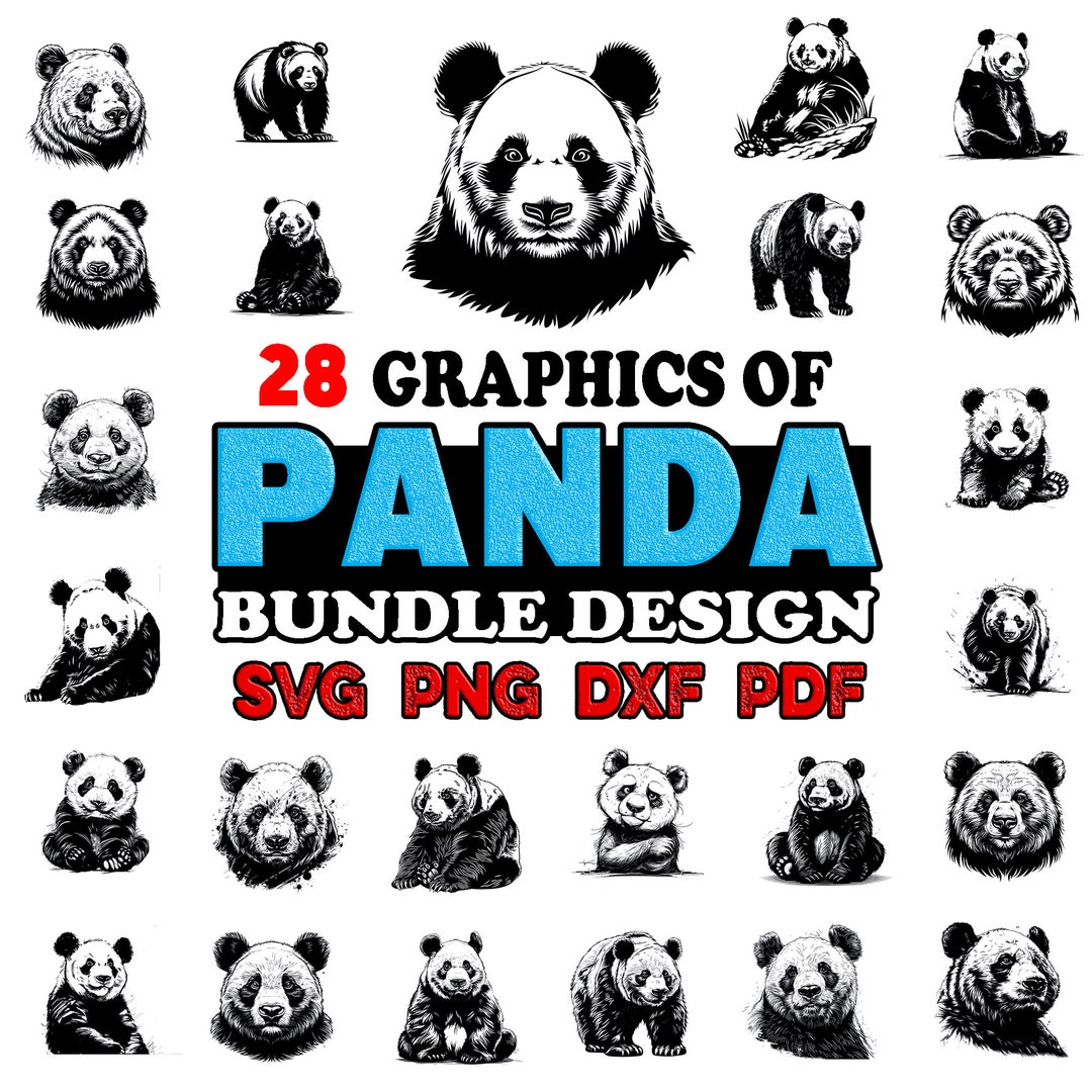 Panda Bundle SVG, Png, Dxf, Pdf Instant Digital Downloads - Etsy