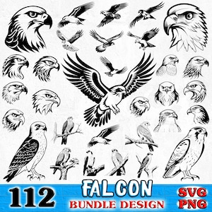 Falcon, Bundle SVG, PNG instant digital downloads