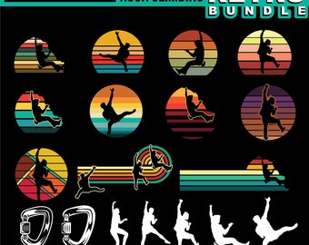 Bergbeklimmen svg-bestanden of bergbeklimmen svg RETRO GRAFISCHE bundelkunst
