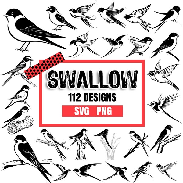 Swallow, Bundle SVG, PNG instant digital downloads