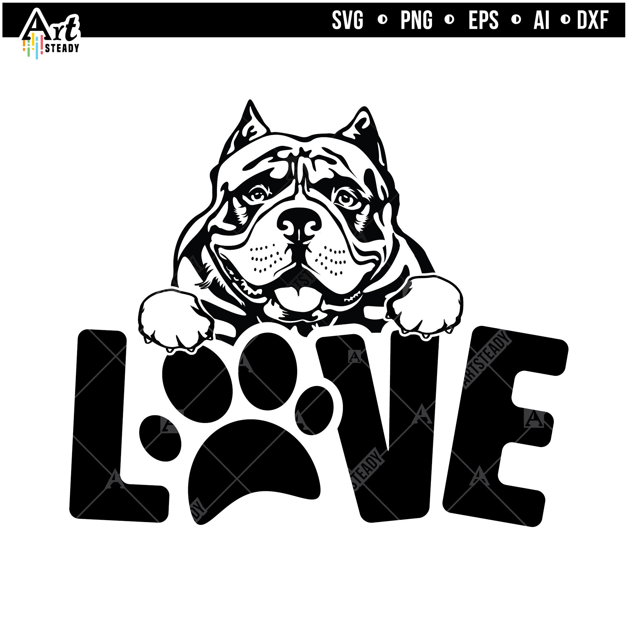 American Bully Svg Arts AMERICAN BULLY LOVE Bully Bullys Dog | Etsy