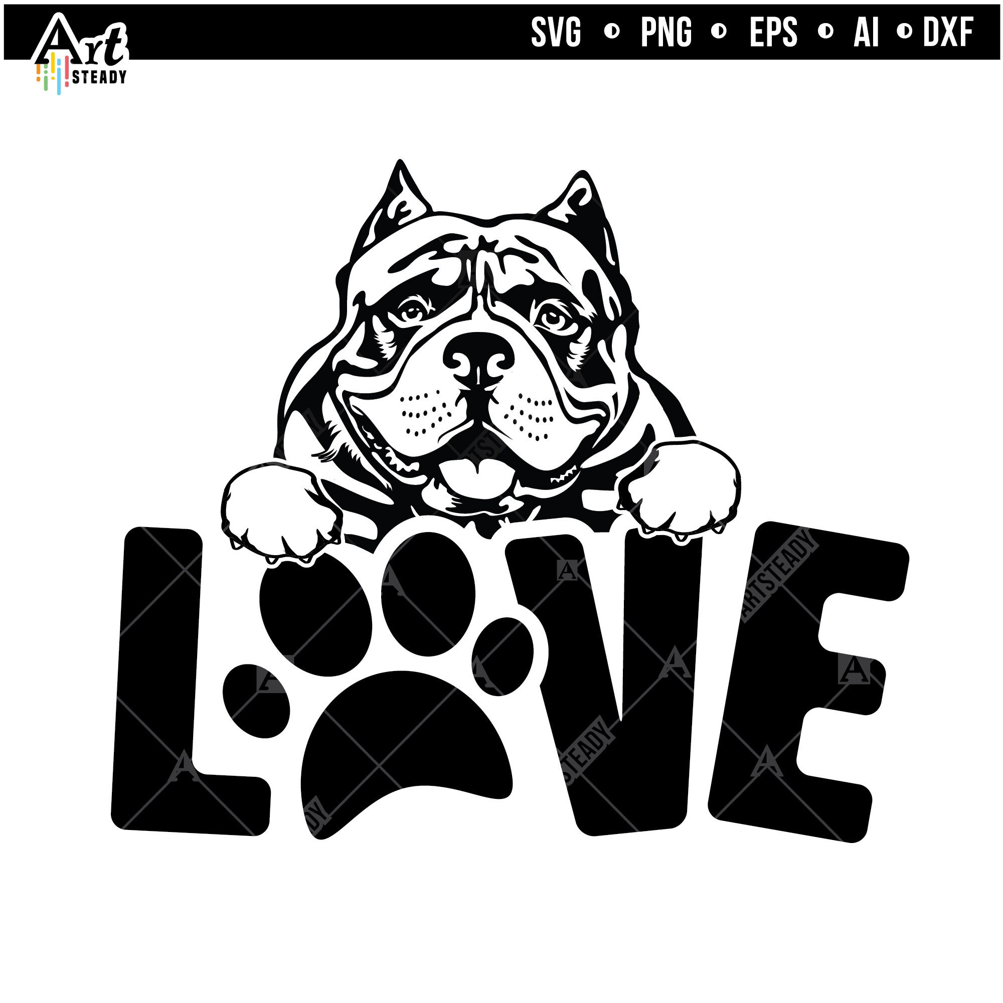 American Bully Svg Arts AMERICAN BULLY LOVE Bully Bullys Dog Etsy