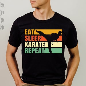 Karate svg graphic eat sleep karate repeat vintage style of art - Martial arts svg or Mma svg files