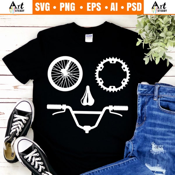 BMX bicycle svg files Funny Face Bike parts cool drawing  - bmx biker bicycle svg