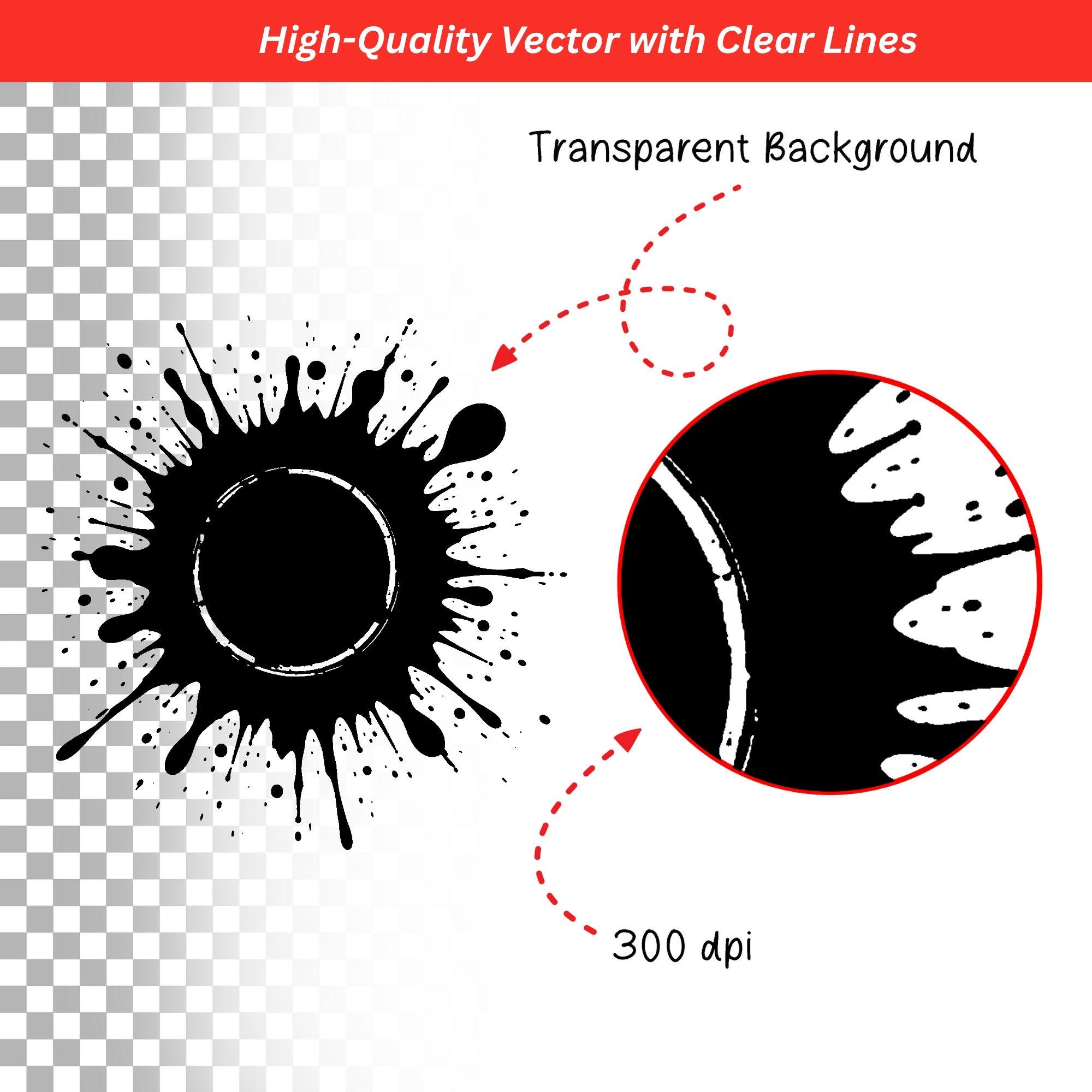 Splatter Grunge Textures SVG PNG PDF & Dxf Bundle for Distressed Diy ...