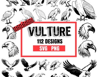 Vulture, Bundle SVG, PNG instant digital downloads