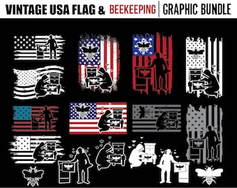 Bee svg files bundle - Beekeeping flag designs for honey lovers, perfect for crafts, instant download
