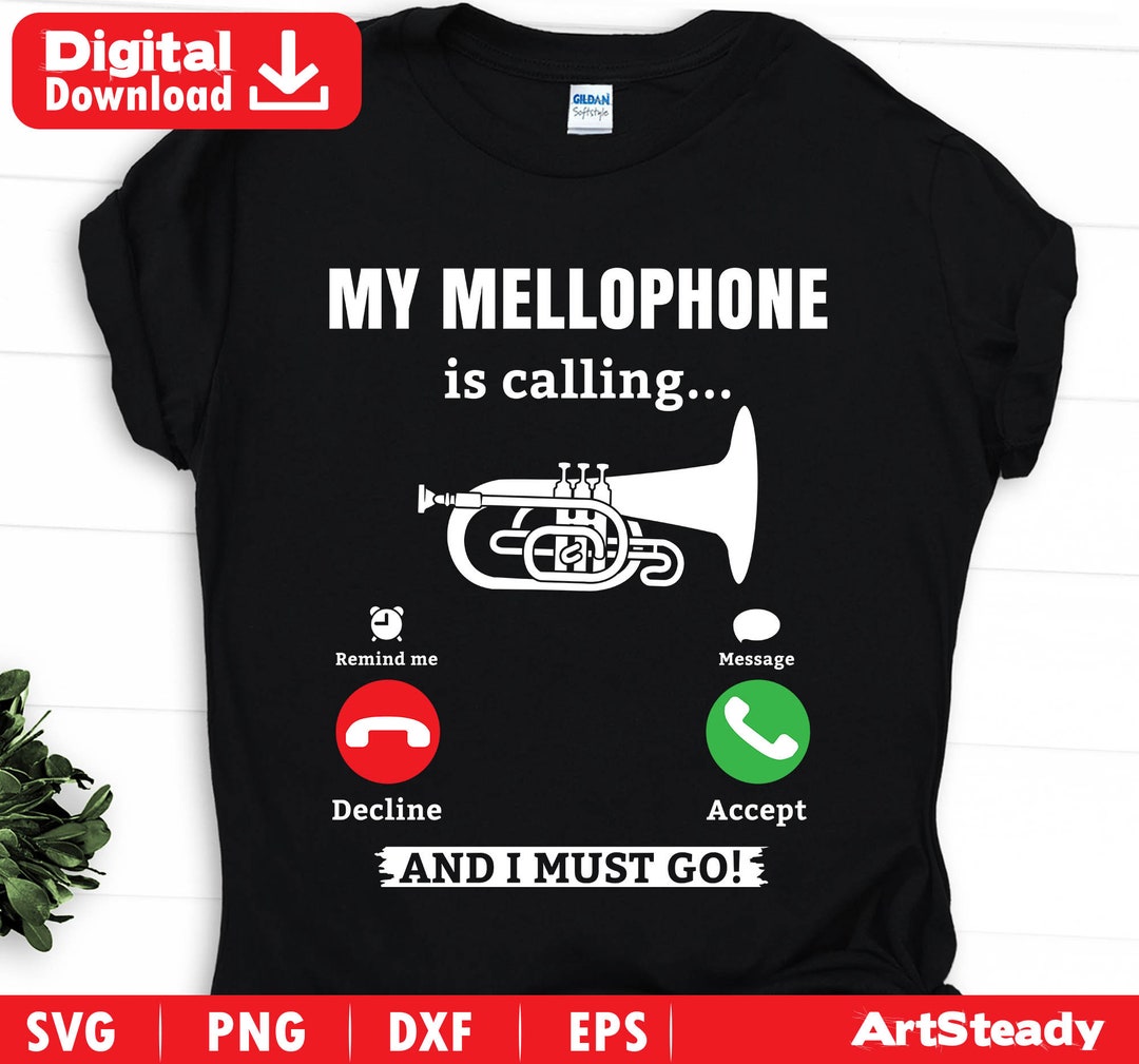 Mellophone Svg Files Funny Phone Calls Theme Mellophonist Music Svg