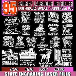 Slate engraving files Snarky Labrador Retriever funny phrases Png Svg Dxf bundle coaster files | instant download | Commercial use