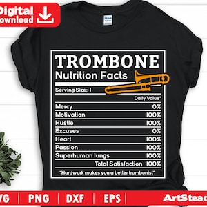 Trombone svg files - Trombone graphics_funny nutritional facts graphic art artsy artwork trombonist svg instant digital downloads