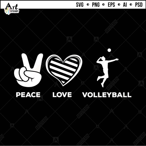 Download Volleyball svg files peace love and volleyball art | Etsy