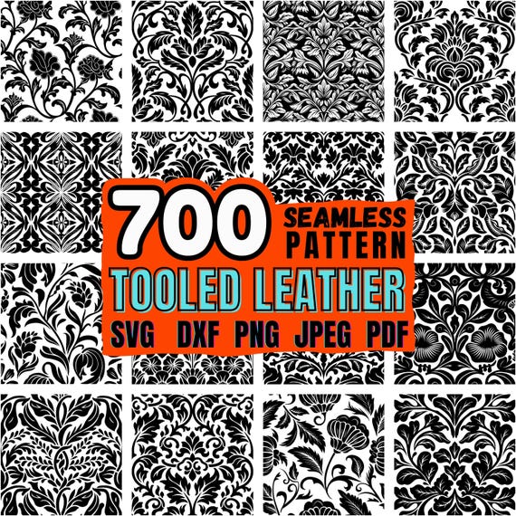 Glowforge files | Seamless pattern tooled leather| laser files design - glowforge cutting machine files commercial use downloads