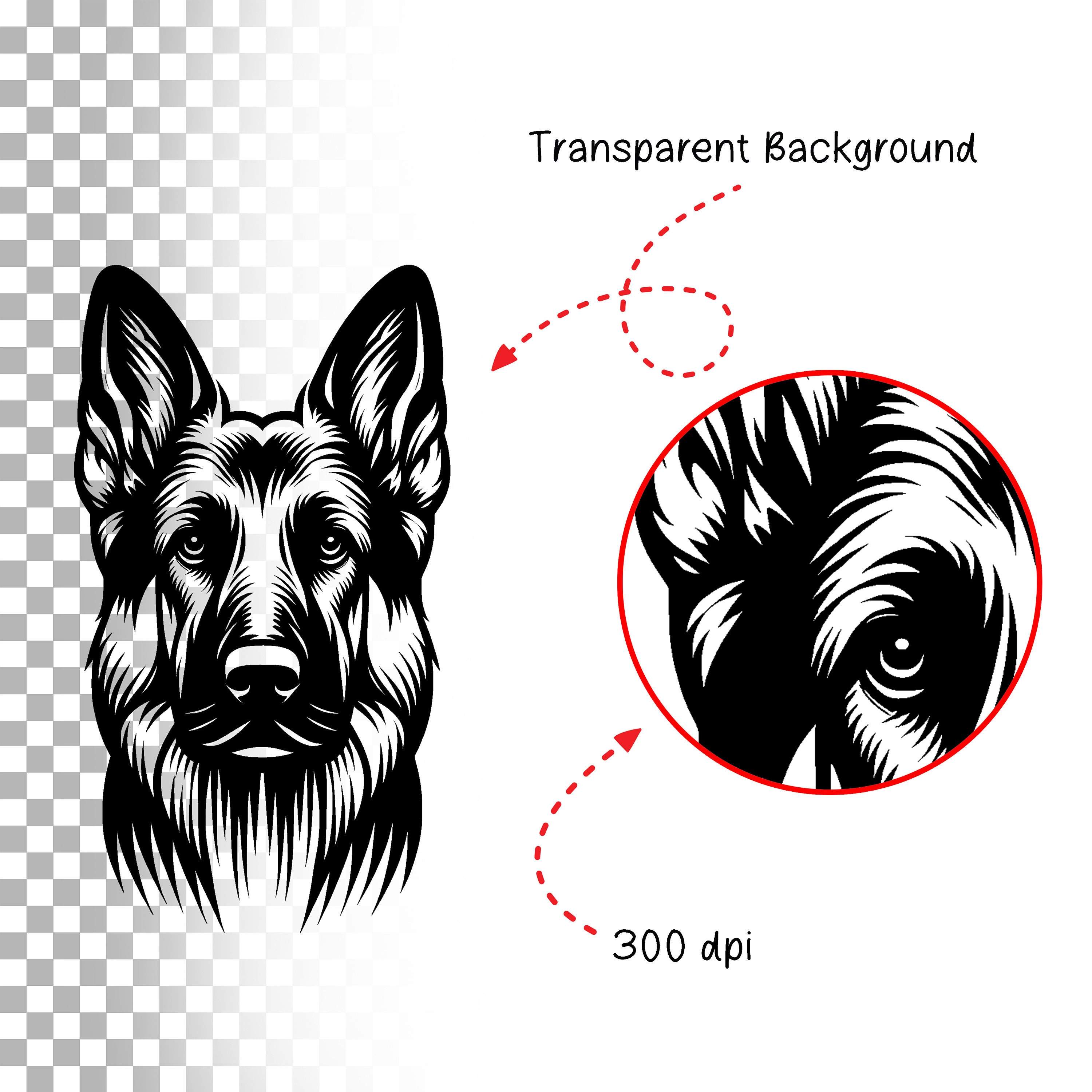 Laser Cut Files SVG and PNG Bundle Designs Dog Heads Faces for ...