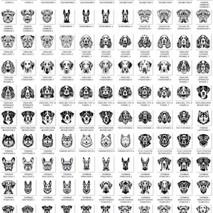 682 Dog Heads Complete Breeds of Dogs Laser Engraving Cut Files Files ...