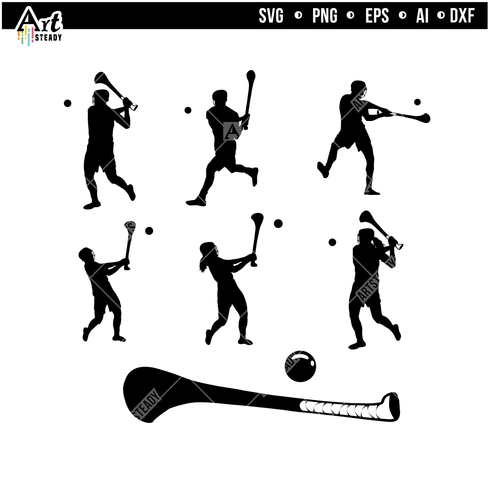 Hurling Svg Files - Hurling Graphic Silhouette Arts Hurling Sports ...