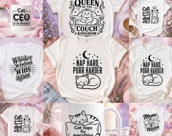 Cat Lover Sayings Svg & Png Bundle with Cute Quotes and Designs for Instant Downloads