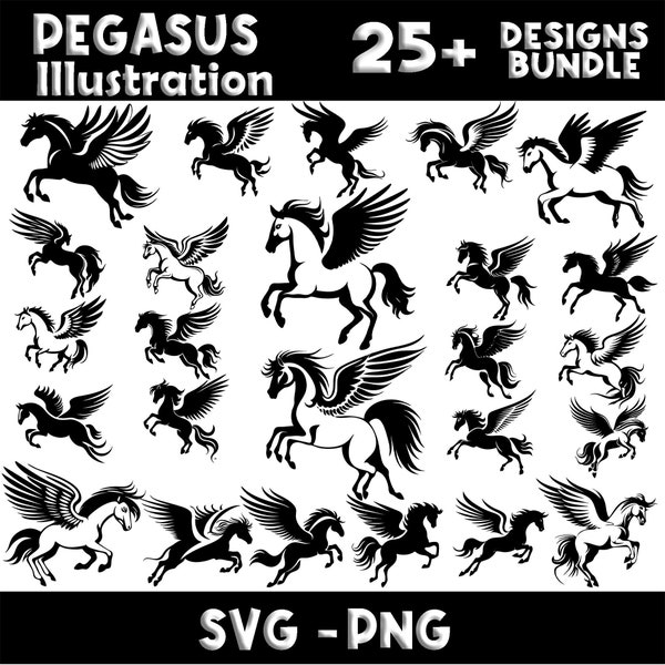 Pegasus svg, Bundle SVG, PNG instant digital downloads
