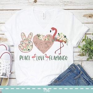Peace Love Flamingos Png , sublimatie download voor uw t-shirt ontwerp