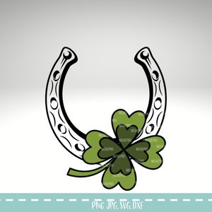 Trevo em ferradura svg, dia de São Patrício svg, design de sublimação grelha de trevo de trevo de 4 folhas para dar sorte