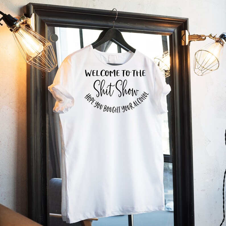 Welcome sign svg Welcome to the shit show svg sublimation design door hanger svg digital download round wood svg