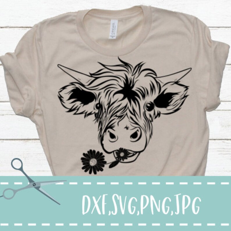 Free Free 111 Flower Silhouette Highland Cow Svg SVG PNG EPS DXF File