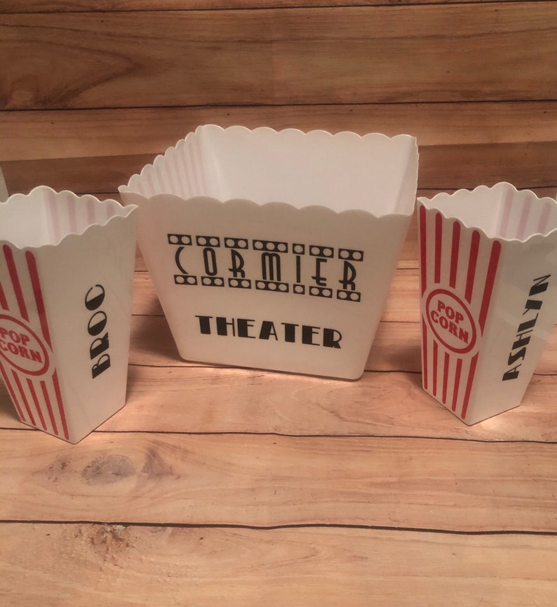 Family Popcorn Buckets/ Personalized Popcorn Buckets/ Family Etsy