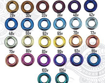 1pc Titanium 2g 4g 6g 8g anodised thick gauge hinged clicker 6 5 4 3 mm x internal diameters 8 10 12 14 16 mm | 1/4” 3/16" 5/32" 1/8"