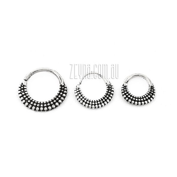 Petite bague en argent pliable pour oreilles ou anneau de nez septum - disponible en 3 tailles différentes (6mm - 8mm - 10mm)