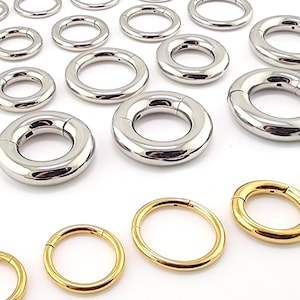 チタン 2g 4g 6g 8g 10g 12g シルバーまたはゴールド 厚手クリッカー | 太ゲージ 6 5 4 3 2.5 2 mm x 直径 8 10 12 14 16 | 1/4” 3/16” 5/32” 1/8”