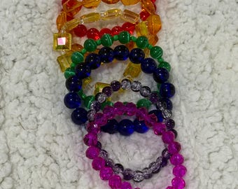 Rainbow Beaded Bracelet Stack