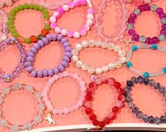 Children's Beaded Bracelets, Customizable Colors and Themes (6-7 Inch)