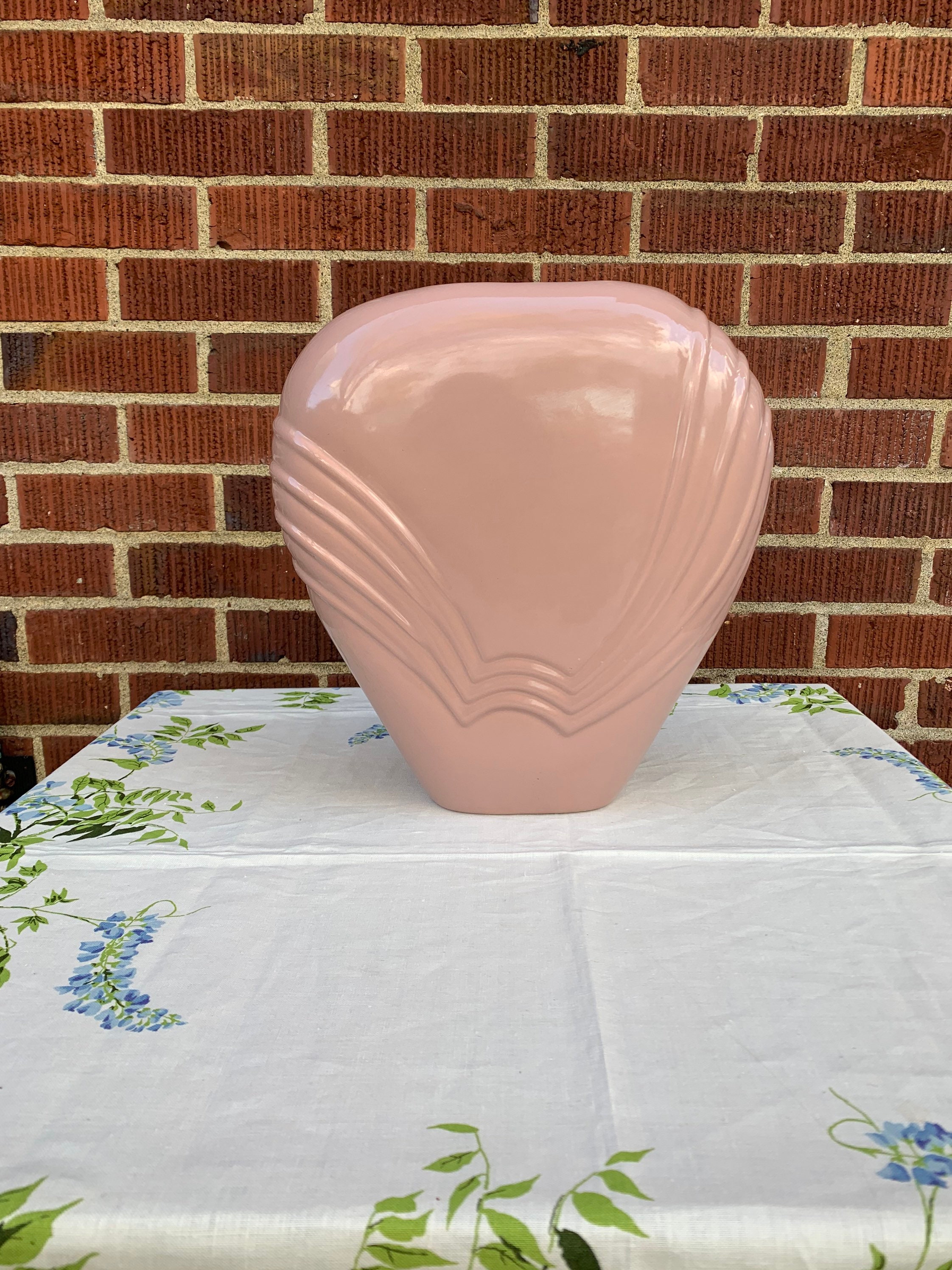 1980s Art Deco Dusty Pink Large Ceramic Pottery Flower Vase / Etsy
